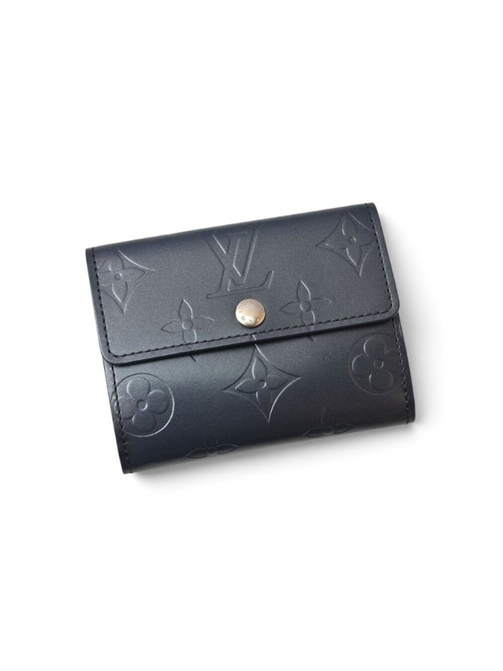 Louis Vuitton Coin Purse Card Case Ludlow Monogram Matte Blue